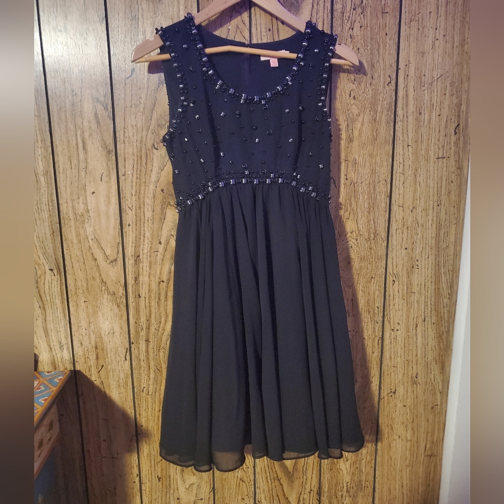 TED BAKER LONDON Black Beaded Davini Party Dress - Size 1 (US Size 4) - Picture 3 of 8